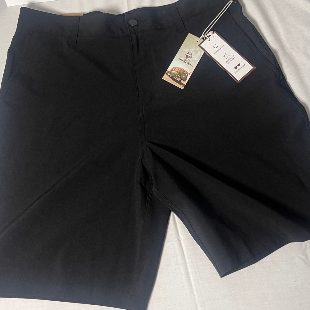 Panama Jack Men's Golf Shorts 34 Black 9" Hybrid Stretch Performance NWT
